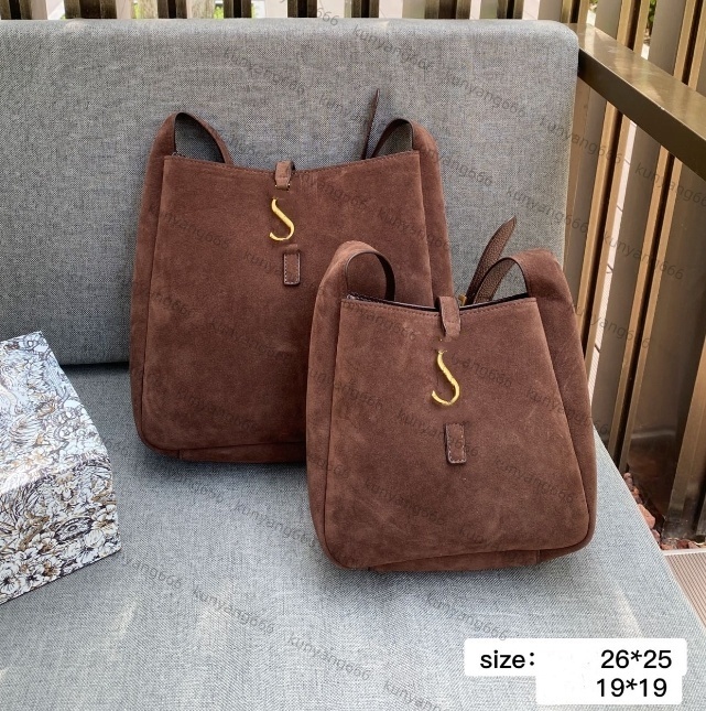 Designer Hobo rose bag Suede underarm tote shoulder Bucket winter bags genuine leather women fashion handbags classic armpit clutch lambskin interna