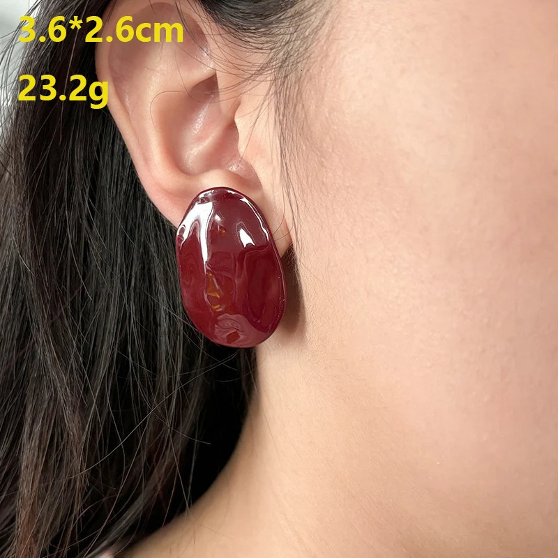 European and American Ins Fashion Simple Ear Clips for Women Small and Compact Multi-color Enamel Glaze Niche Trendy Earrings 250729
