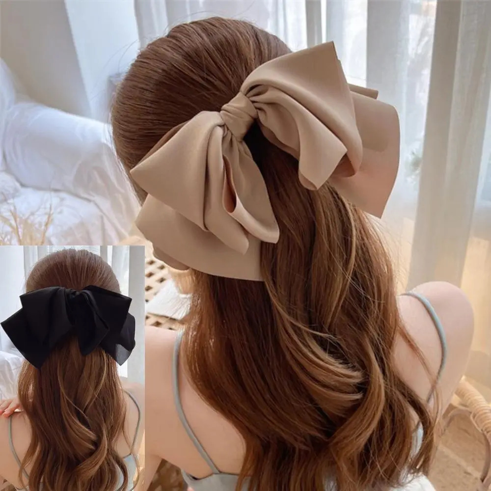 Big Satin Bowknot Hair Clip Korean Multi Layer Hair Pin Hair Bows Fashion Bow Hair Clip Girls Hair Accessories Sweet Spring Clip 250729