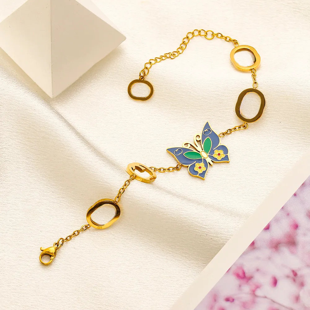 Brand Gold Plated Butterfly Bracelet Designer Jewelry Elegant Women Bracelet Luxury Bracelet Party Gift