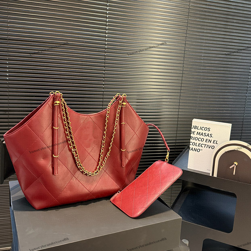 Ladies' Genuine Leather Tote Bag, Designer Shoulder bag, Fashionable and High-end, 25s Shopping Bag, Chain Bag, Trendy Style, High-quality Armp