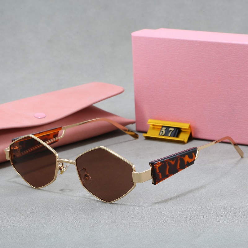 Avec boîte Lunettes de soleil de marque Lunettes de luxe Lunettes de marque Noir Ambre Or Violet Argent Unisexe Vintage Cadre Été Casual Goggle S