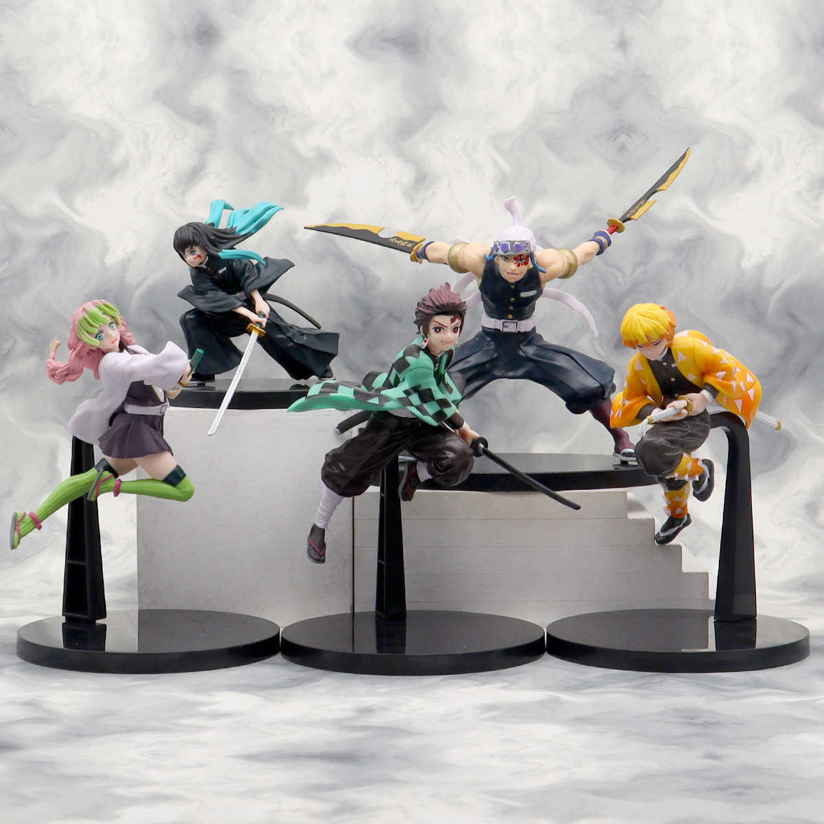 Anime Demon Slayer figure model rice ball stand, Mitsuri Kanroji, Zenitsu Agatsuma, Inosuke Hashibira, Tengen Uzui desktop and car decoration. L2-image-984228567