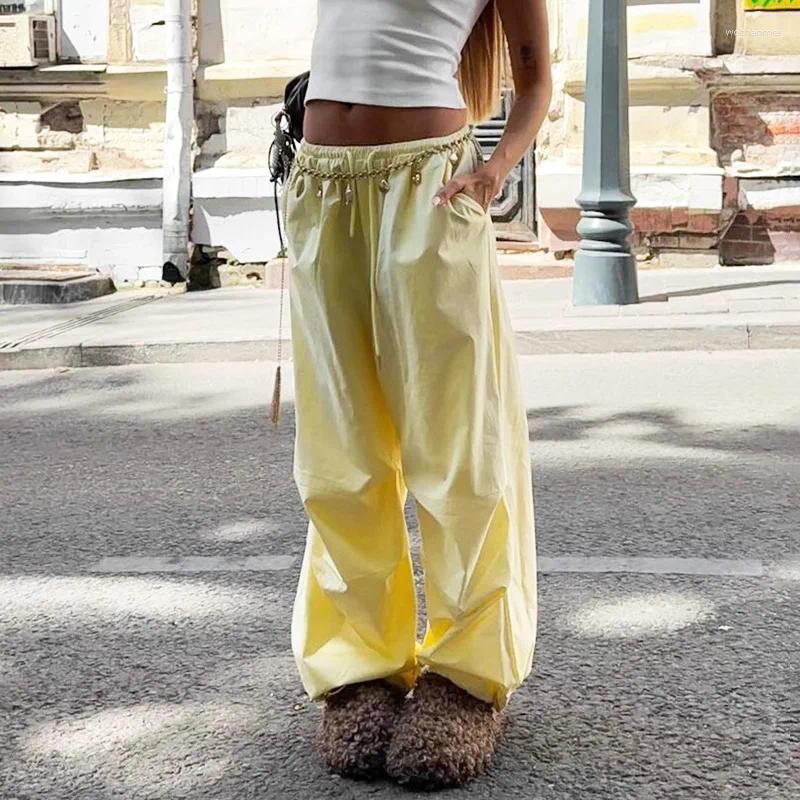 Women's Pants Tornova Casual Wide-legged Trousers For Women Low Waist Drawstring Ruched Cargo Pure Cotton Loose 2025 Autumn Fashion