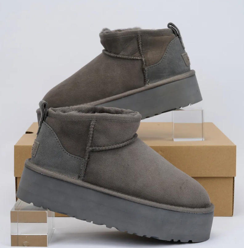 Woman Slippers Chestnut Fur Slides Shearling Tazz Slippers Mules Men Ultra Mini Platform Boot Slip-on Shoes Suede Upper Comfort Fall Winter