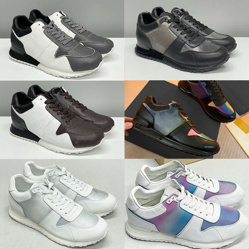 Men Woman Casual Shoes Designer Luxury Leather Trainers Fashion Rubber Outsole Sneaker Top Classic Run Away Sneakers Mixed Color Flats Trainer Shoes