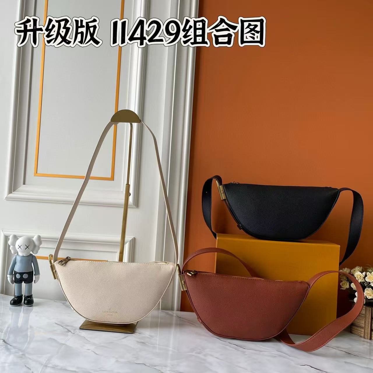 Designer bag shoulder bag handbag armpit bag high-quality women's handbag wallet leather metal badge homeless bag crossbody bag black classic a