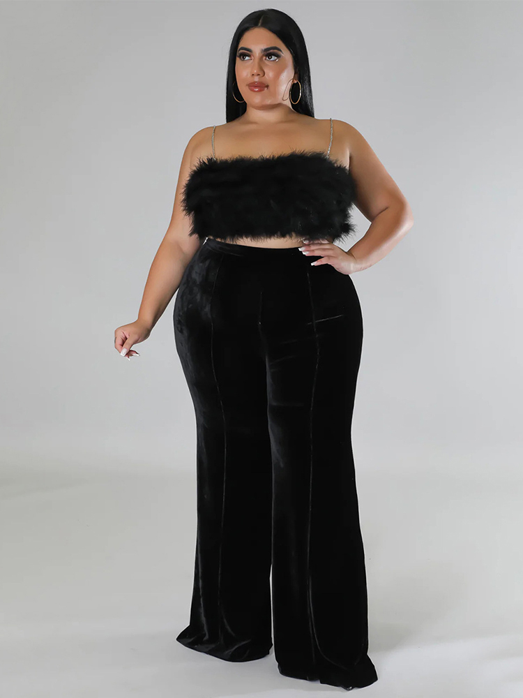 Elegant Women's Pants Winter New In Outwear Thick Velvet Pants Plus Size Women Straight Casual Trousers Wholeale Dropshipping