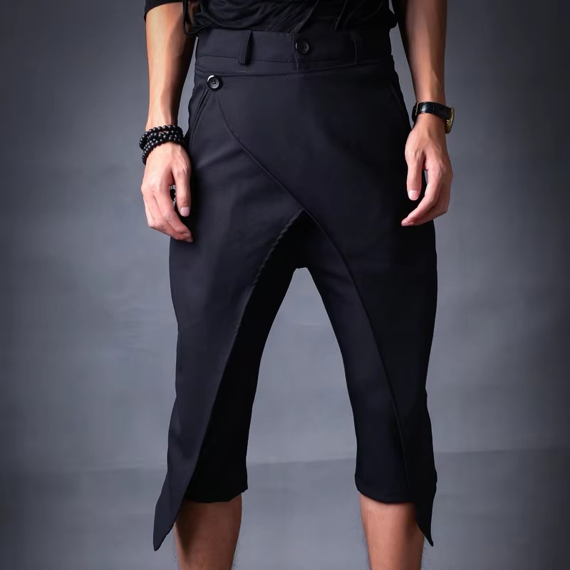 27-46 2025 New Men Women's Clothing Hiphop Casual Capris Slim Harem Pants Plus Size Singer Costumes