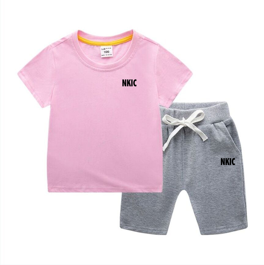 2Pcs Toddler Baby Kids Girls Brand Clothes Set Short Sleeve T-shirt Tops Shorts Outfit Children Cotton Tops Pants Set 2-13 Years-image-1108040871