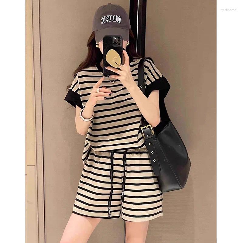 Women's Tracksuits Summer Casual Fashion Sports Suit Women Small Flying Sleeves Short Shorts Loose And Thin 2 Piece Sets Womens Outfits