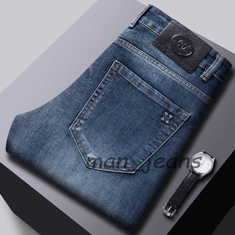 Men's Jeans luxury for men high end Designer Autumn New Regular Thickness Slim Fit Original Standard (29-40 Sizes) NOID