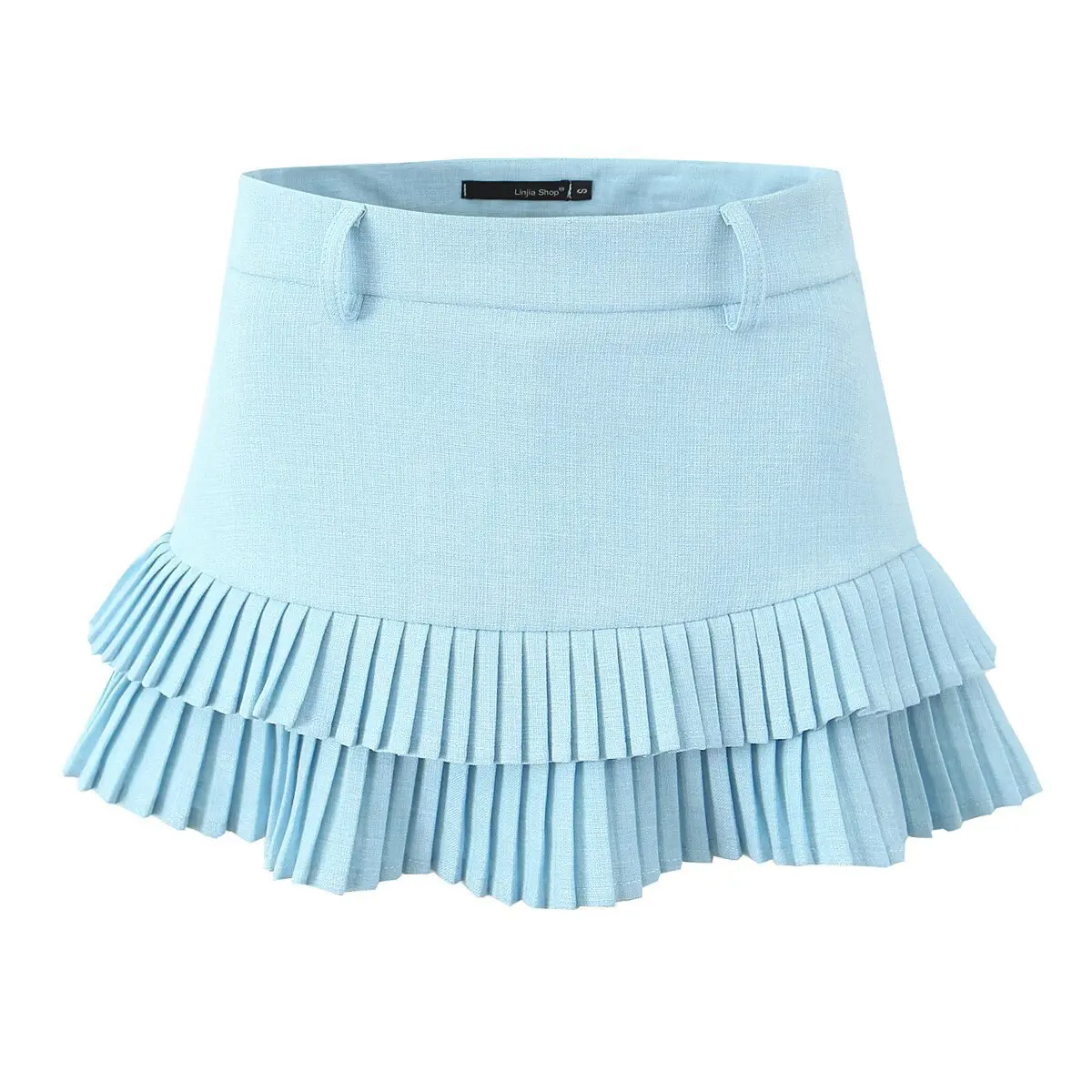French Vintage High Waist Solid Color Slim Fit Multi-Layered Half Skirt Anti-Light Pants Skirt with Lace Trim Pure Color