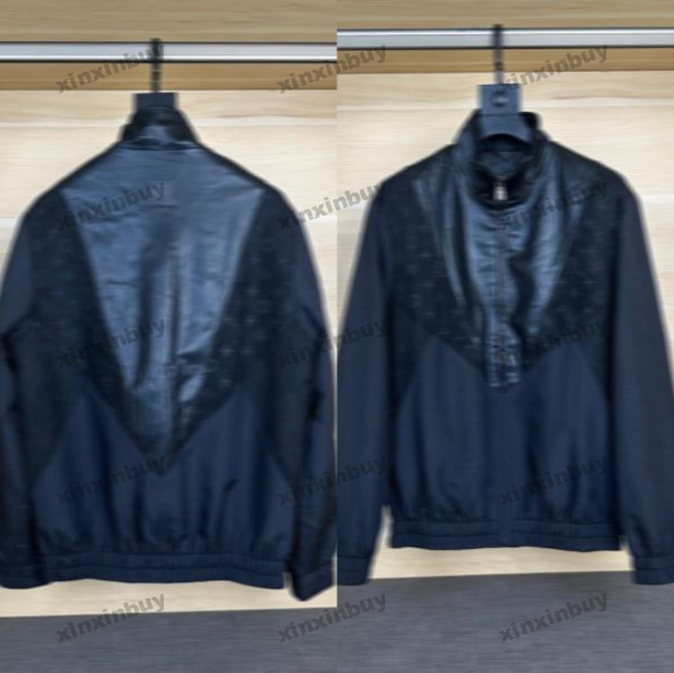 xinxinbuy Men designer Coat Jacket Splicing emboss jacket denim long sleeves women khaki Black blue gray white S-XL