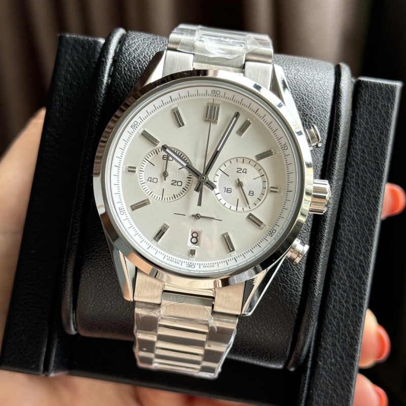 New man Japanese Quartz Chronograph Stainless Steel VK Movement Luxury Mens Designer Watches Business Watch Drive Wristwatches Free Shipping