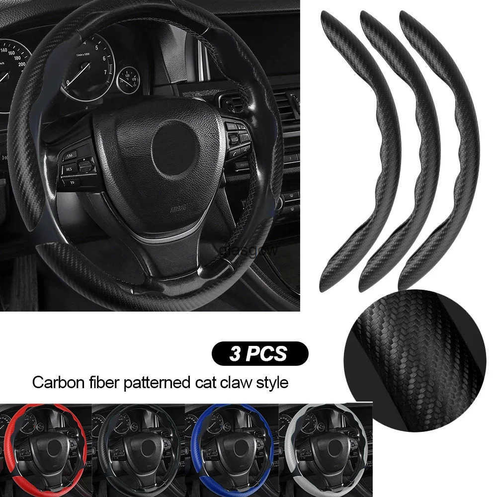 3pcs Classic Carbon Fiber Steering Wheel Cover For Tesla Model 3 Y Anti-skid Warm Summer Interior Accessories Steering Covers L260602