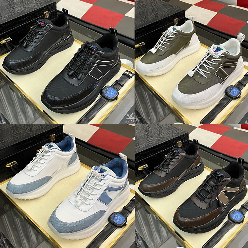 Mens running sports shoes designer womens casual shoes Italian style cowhide rubber soft soled shoes breathable mesh material classic black designer