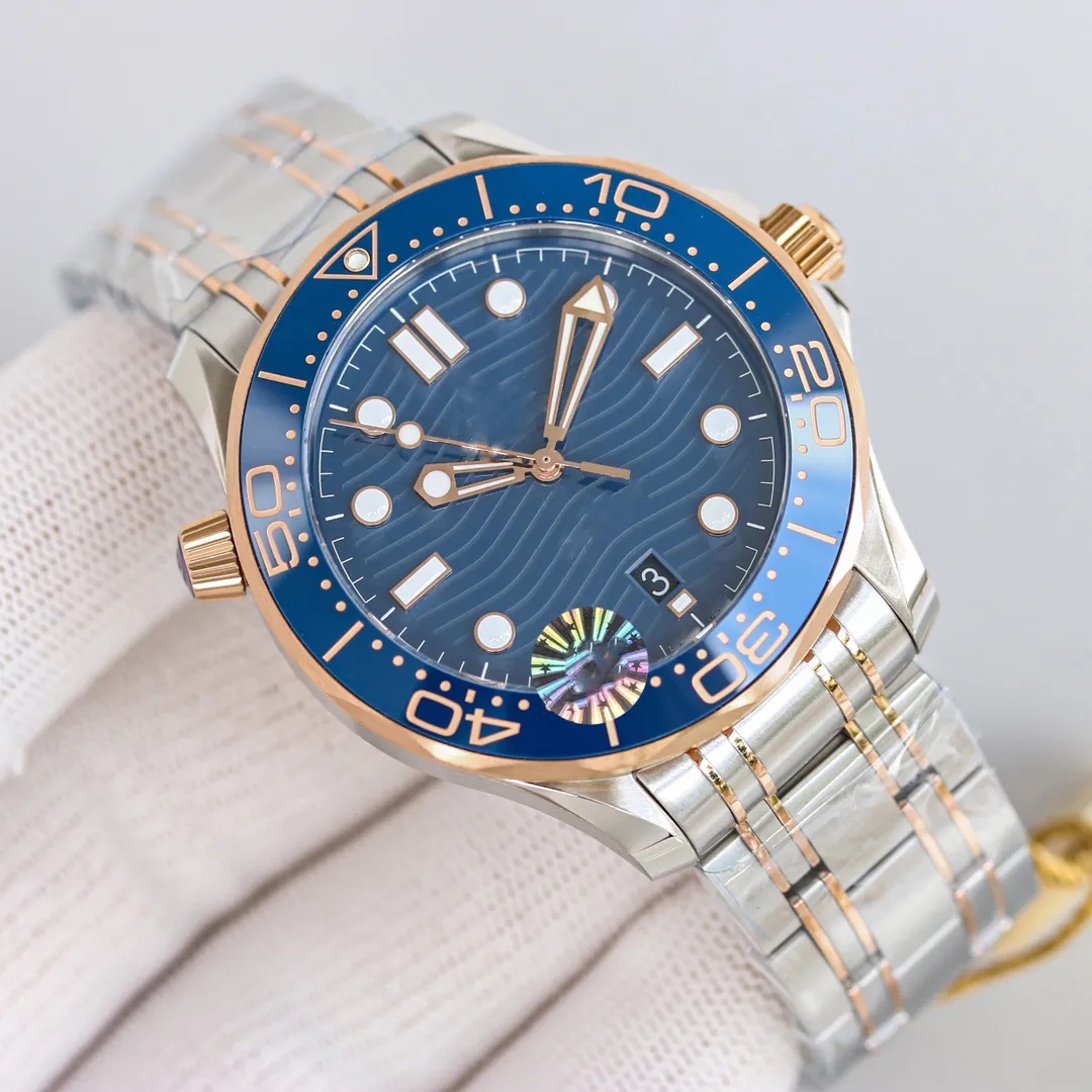 Designer Mens Watch 41 mm de haute qualité 2813 Mouvement mécanique automatique Series Seahorse Series de Luxe Men's Wave Pattern Dial Wristwatch