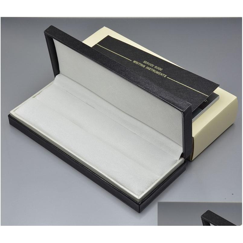 wholesale Pencil Cases Wholesale High Quality Black Wood Leather Pen Box Suit For Fountain / Ballpoint Roller Ball Pens Case With The Warranty Otpgl