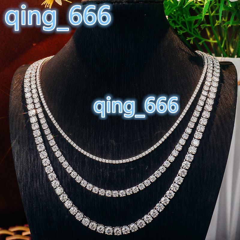 Pass Diamond Tester Gold Plated Tennis Chain 2mm 3mm 4mm 5mm Sterling Silver 925 Moissanite Tennis Bracelet Chain