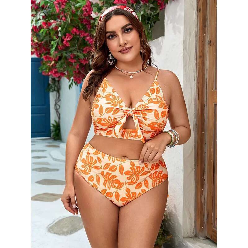 Pure Desire Plus Size Split Swimsuit Women's Sexy Bikini New Hollowed Out Gathered Backless High Waisted Swimsuit Women Y2k