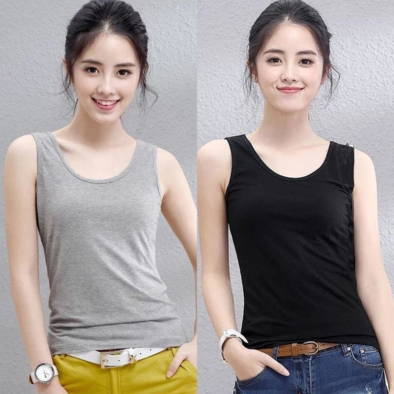 Summer Strap Top Women Halter O-Neck Basic White Cami Sleeveless Cotton Tank Tops Women's Summer Camisole home Plus Size 5xl