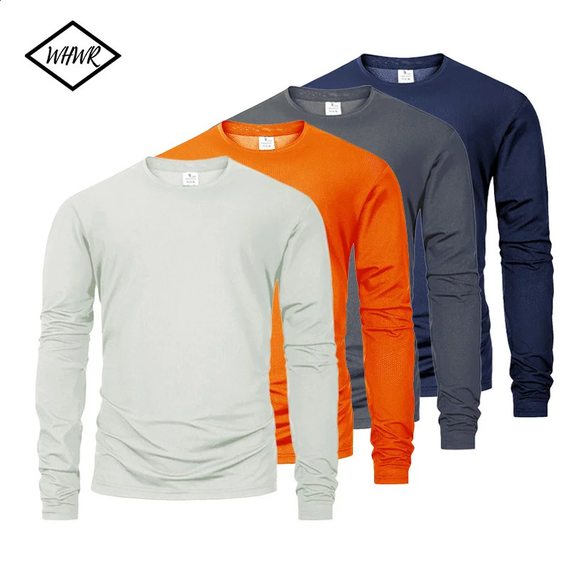 Spring Autumn Mens Solid Color Cotton T-Shirt Men Casual O-neck Long Sleeve Mens T-shirts High Quality Basic T-shirt Male 250724