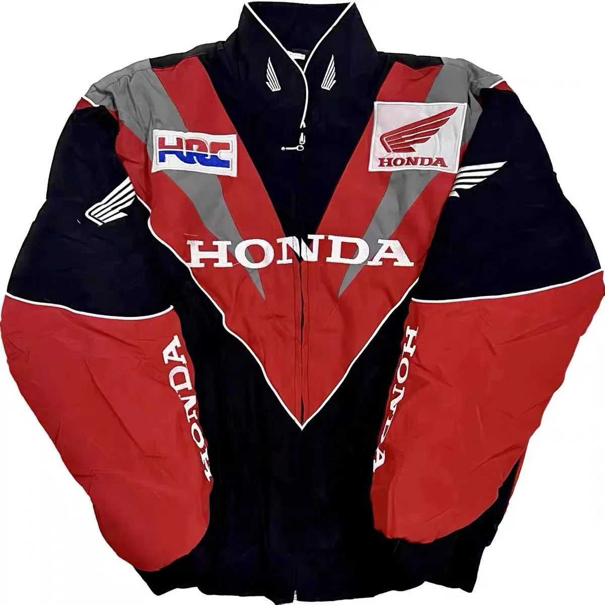 New Spring and Autumn Embroidered Jacket Mens and Womens Breathable Mesh Motorcycle Jacket HRC Cycling Suit T250731