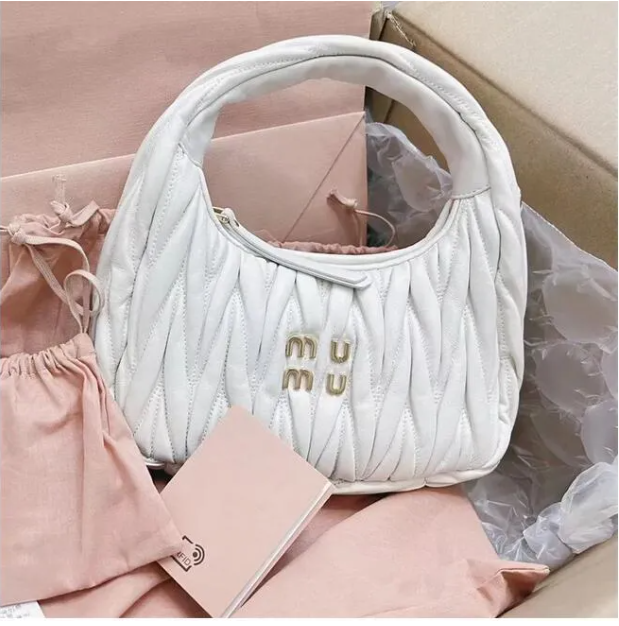 Women's pink Designer Cleo bag satchel tote Wander Matelasse underarm hobo Genuine Leather with shoulder strap clutch