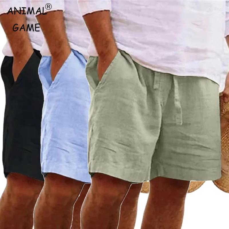 Men's Shorts Mens Cotton Solid Color Beach Short Summer Lightweight Pants Outdoor Large Breathable Homme