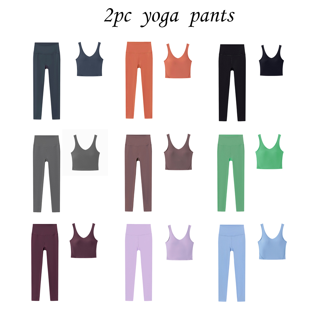 2 Piece Set Pants and Bra Sports Outfit Suspenders Camisole Tank Top Vest Slim Fit Leggings Designer Yoga Pilates Running Gym Workout Casual Wear-image-1069165917