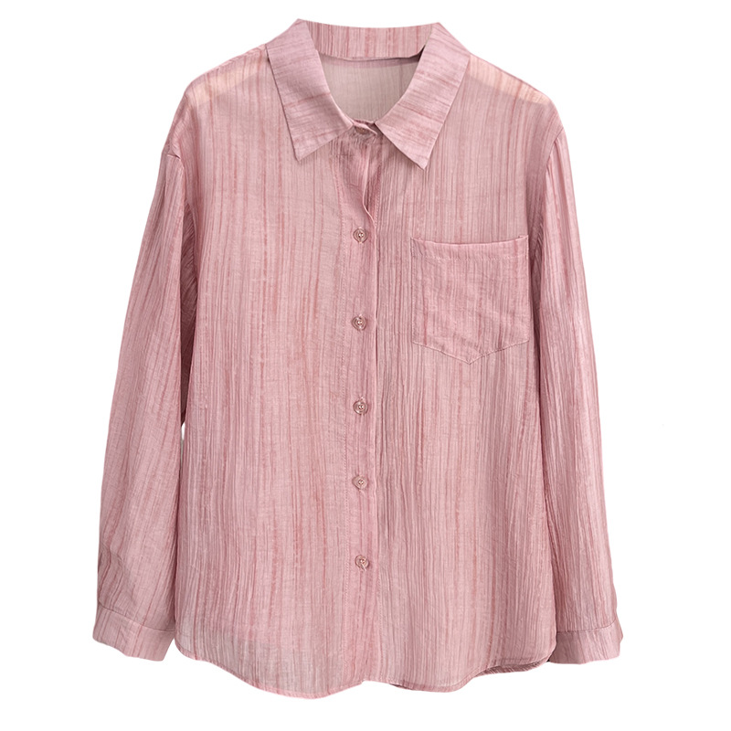 100KG Plus Size Women's Blouses Summer New Stylish Thin Lyocell Long Sleeved Shirt With Sun Protection 864