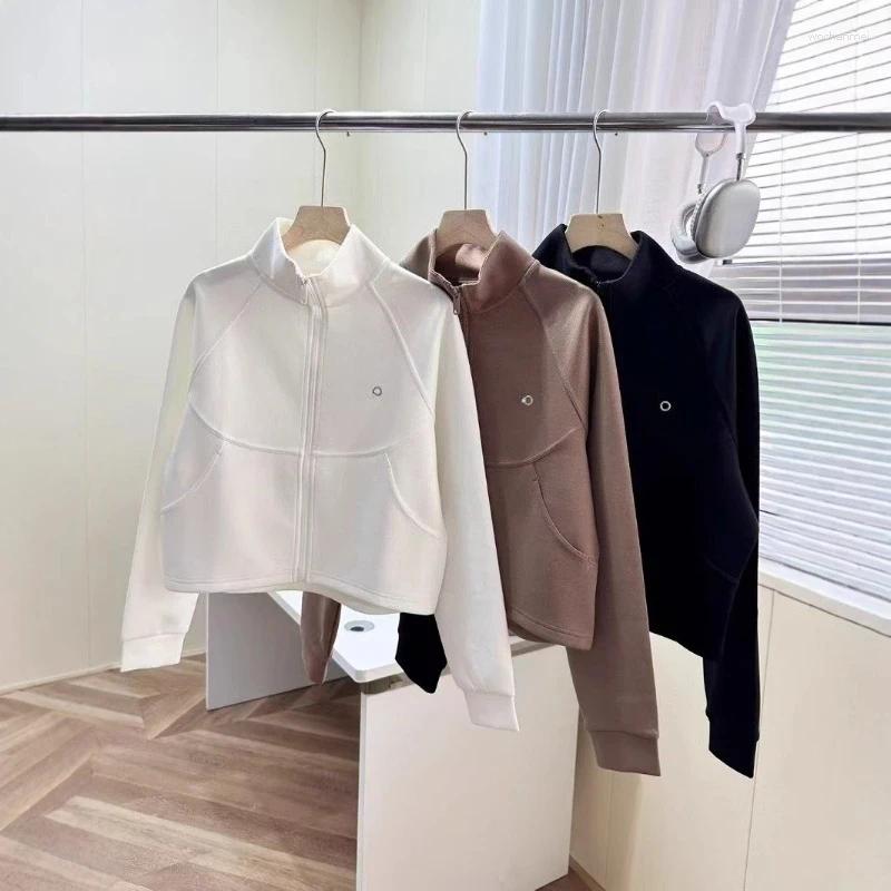 Women's Jackets Spring Autumn Sports Coat For Women Loose Stand Up Collar Cardigan With Zipper Sweatshirt Running Fitness Yoga Clothes Top