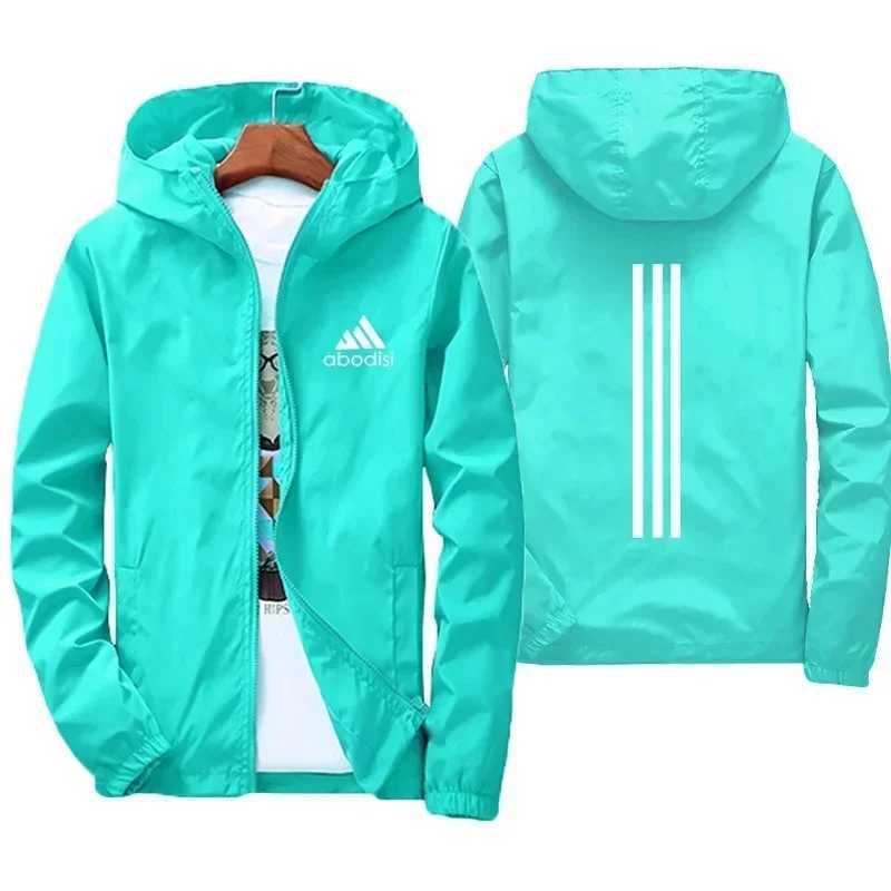 Mens Spring Fall 2025 Windproof Waterproof Zip-up Sweatshirt with hood Sun Protection Outdoor casual plus-size jacket T250731