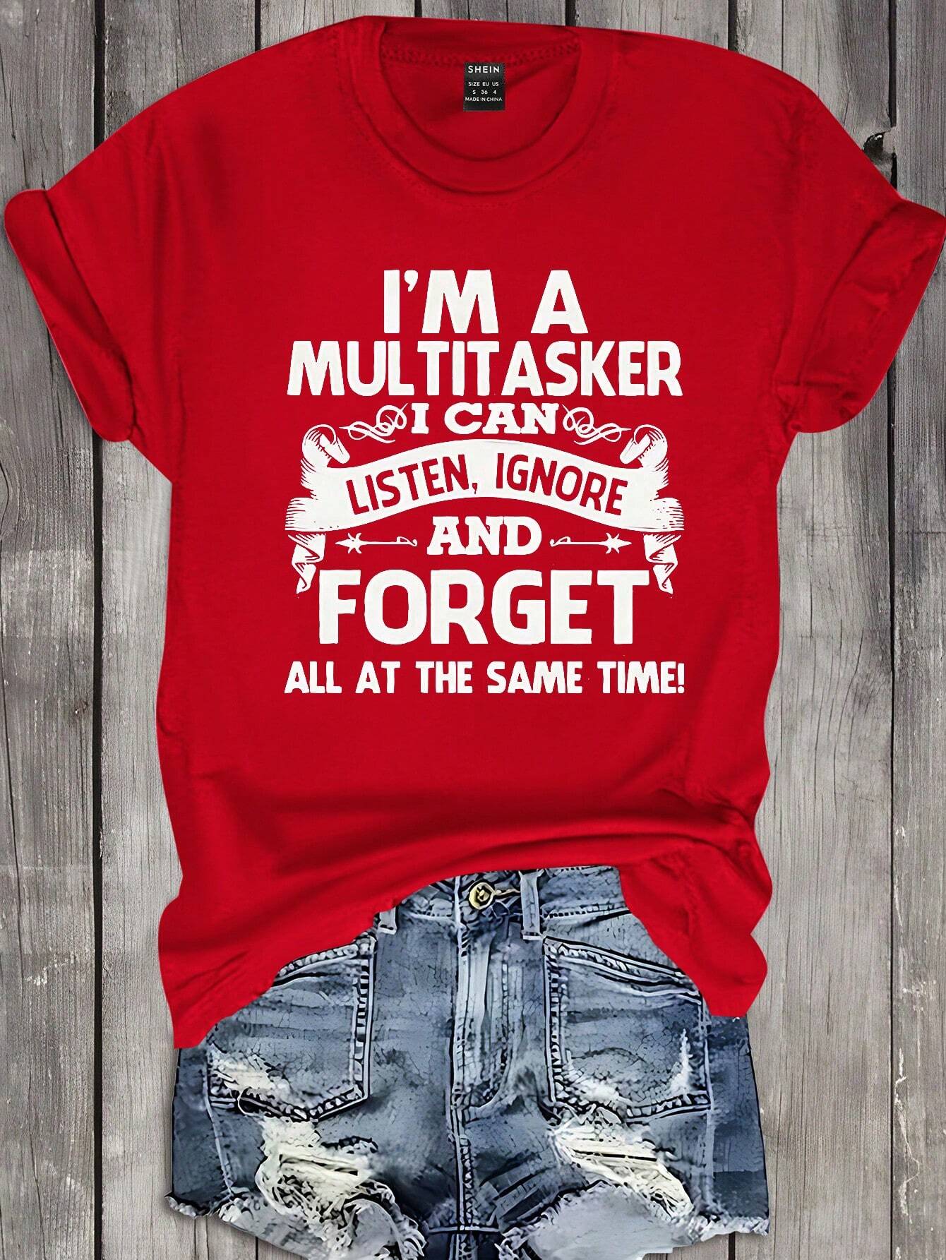 Plus Size INAWLY Cool And Women Casual T-Shirt With English Printed Pattern Perfect For Spring And Summer Seasons