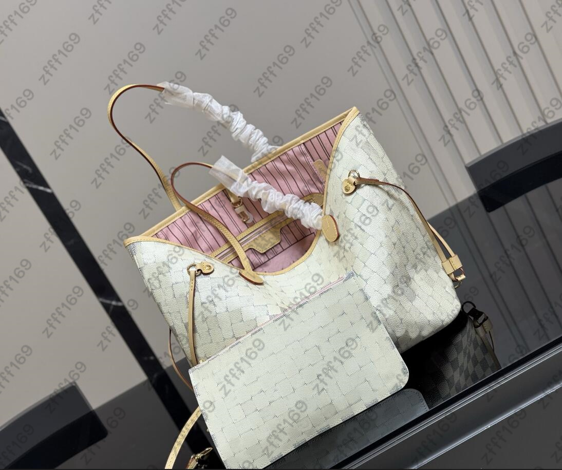 Designer Totes Women Shopping Evening Bags Luxury Fashion Shoulder Nevers Handbag MM Top Quality Leather Checked Embossed White Tote Fulls Bag Cross
