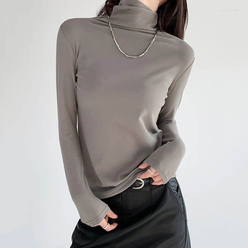 Women's Sweaters Autumn Winter Turtleneck Pullover Women Solid Color All Match Bottoming Shirt Woman Basic Long Sleeve Soft Warm Sweater