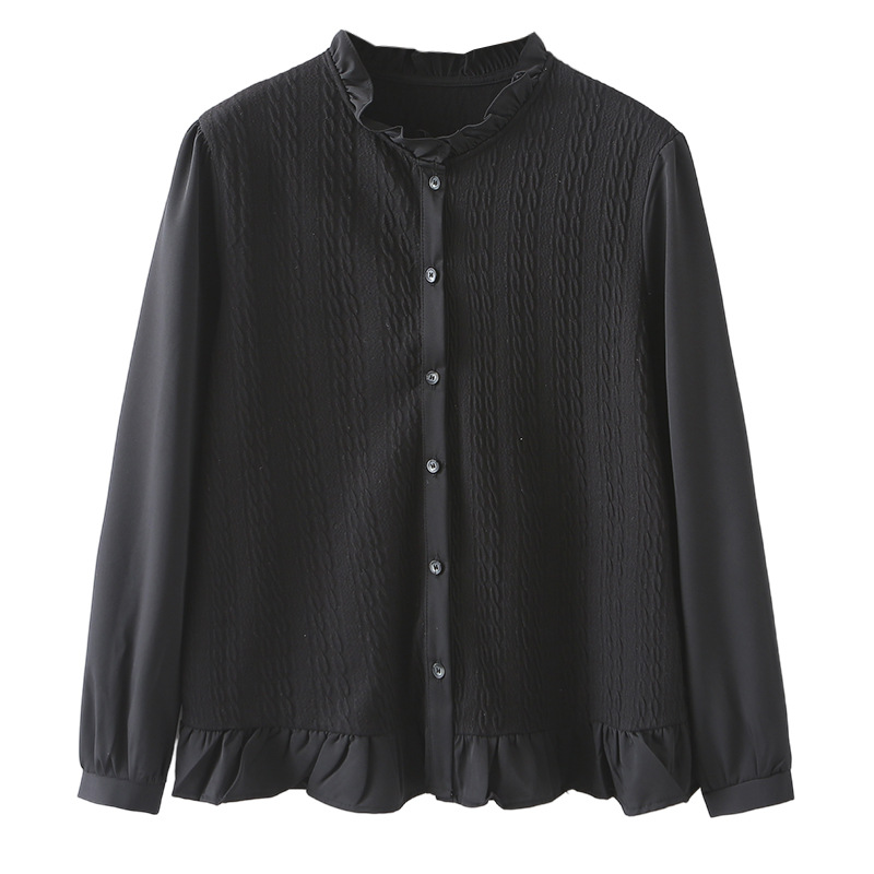 Spring Plus Size Blouses 2025 New 100KG Stylish Twisted Long Sleeved Women Shirt 2503