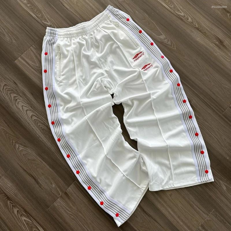 Men's Pants Retro Lazy American Wide-legged Loose Spring And Summer Design Contrasting Color Splicing Home Casual Straight Sports Trousers