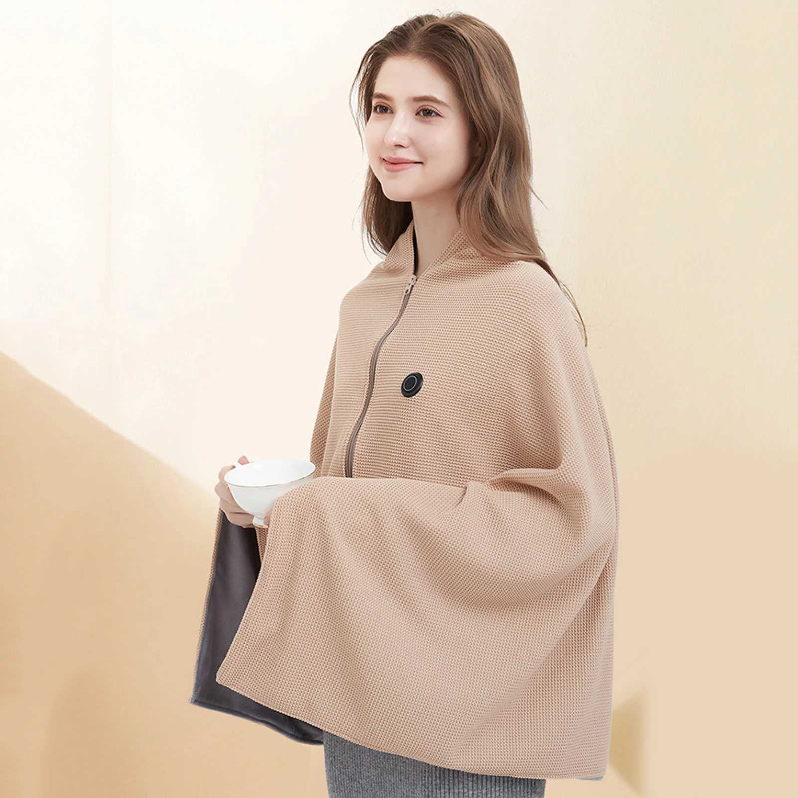 Soft Zipper Shawl Wrap USB Powered Warm Heating Scarf 3 Temperature Adjustment Electric Thermal Blanket for Indoor Outdoor X251101