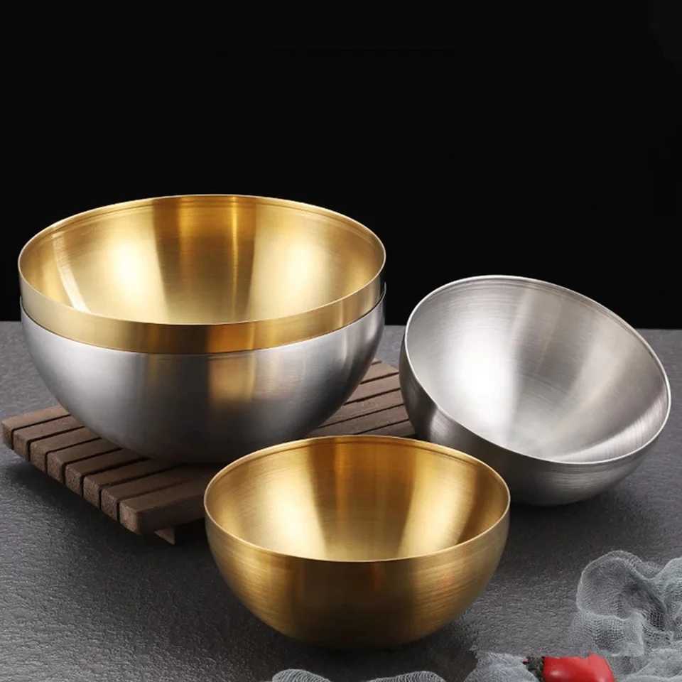 1pcs Stainless Steel Fruit Salad Bowls Soup R Noodle Ramen Bowl Mixing Double Walled Bowls Kitchen Tableware Food Container Y251101-image-1082680137