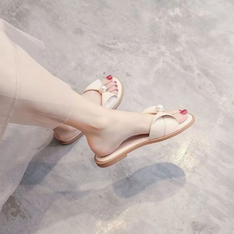 Women's new summer fairy style flat slippers to wear a hundred casual fashion net red flip-flops beach shoes