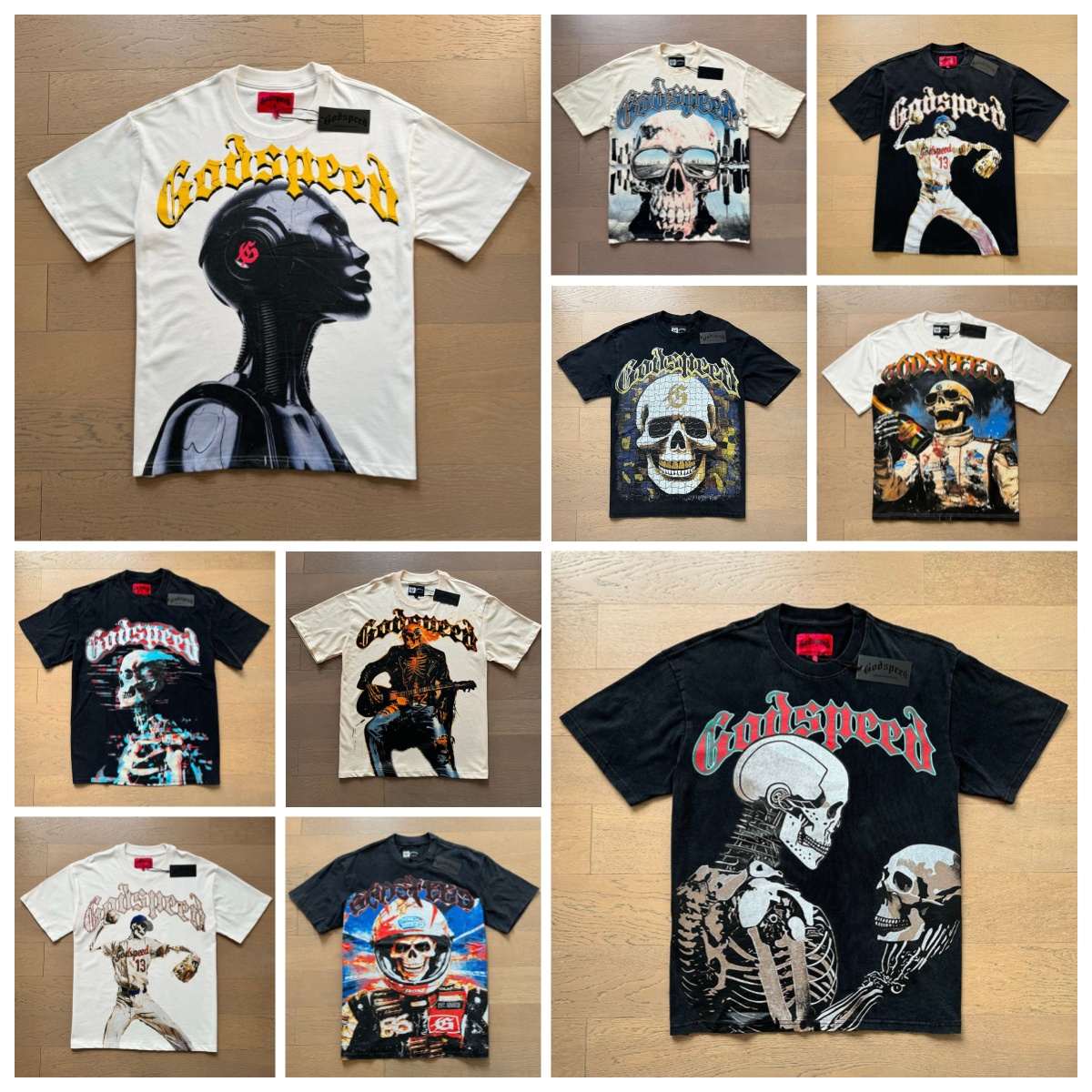Designer Men&#039;s T Shirt Y2K Shirts Godspeed High Quality Womens Hip Hop Letter Graphics Print Baggy Casual Harajuku Gothic Short Sleeves Size-image-970825091