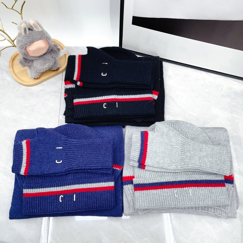 Ensemble de gants et écharpe en tricot de styliste, bonnets chauds d'hiver pour femmes et hommes, unisexe, casquettes et Bonnet décontractés pour