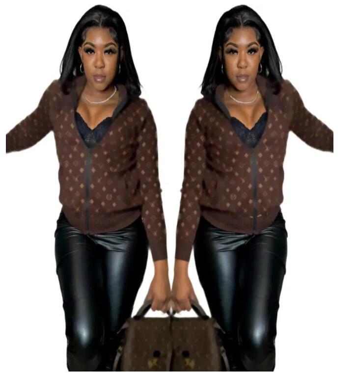 Women's Sweaters V-Neck Patchwork designer Coat Jacket Loose Plus Size Long Sleeve Button Up Knitted Cardigan Tops