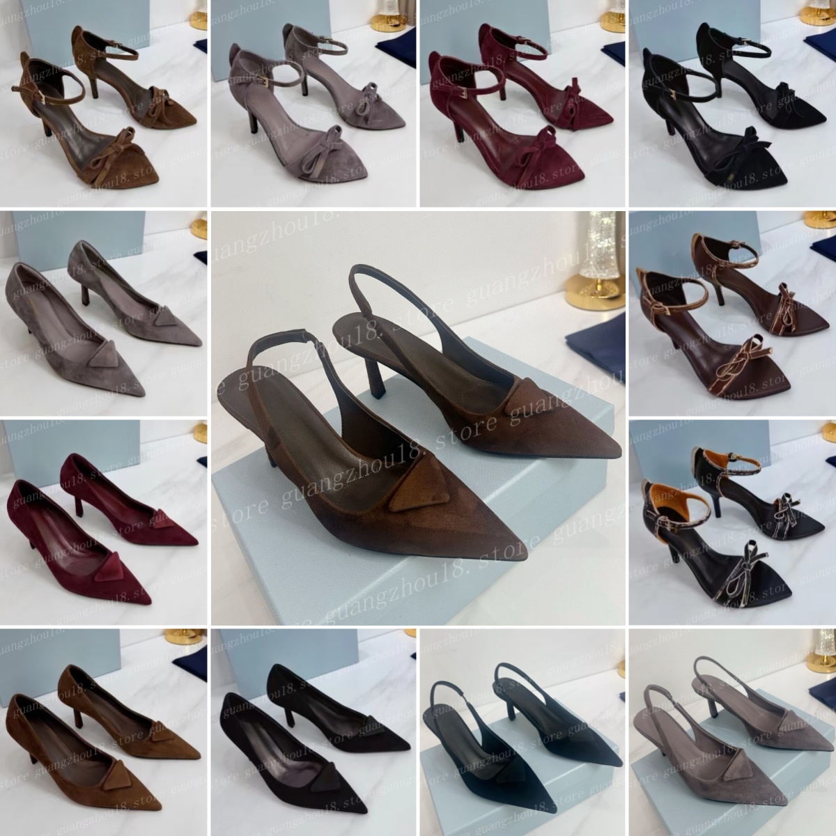 (Version supérieure) 10A Premium Designer daim talons hauts femmes de luxe 8.5 cm chaussures habillées automne Style de fête talons Sexy