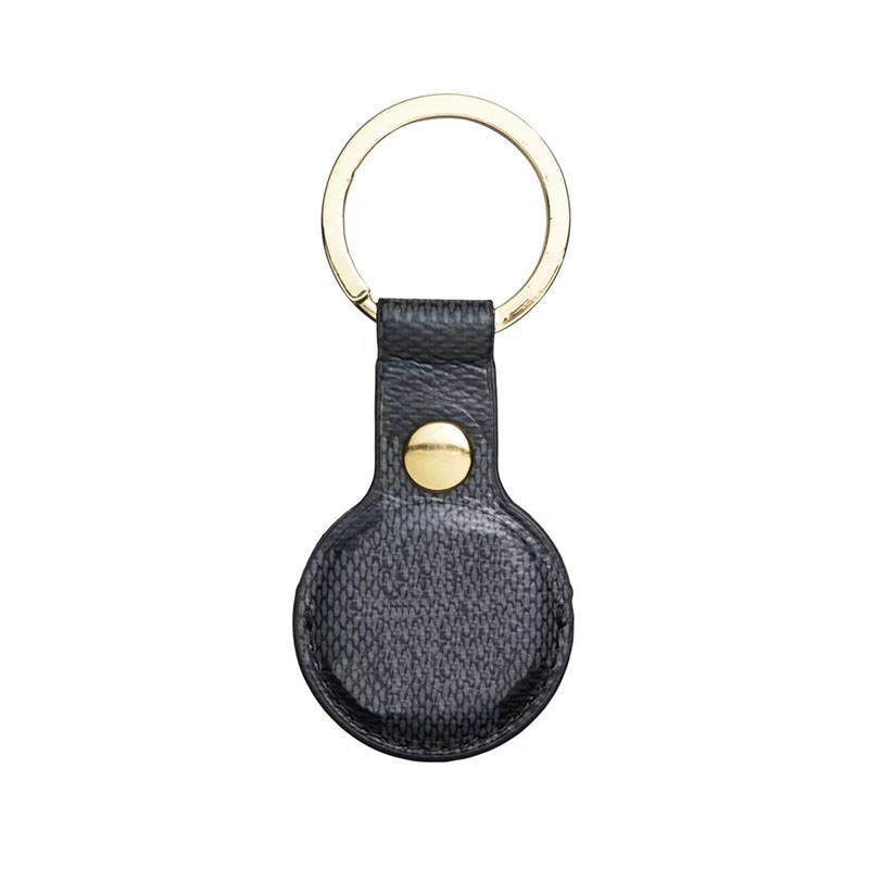Keychains Tracker Case for Apple AirTag Luxury PU Leather Keyring Locator Designer Key Chains Anti-lost Tracking Device Key Fob Phone Straps Char-image-998402489