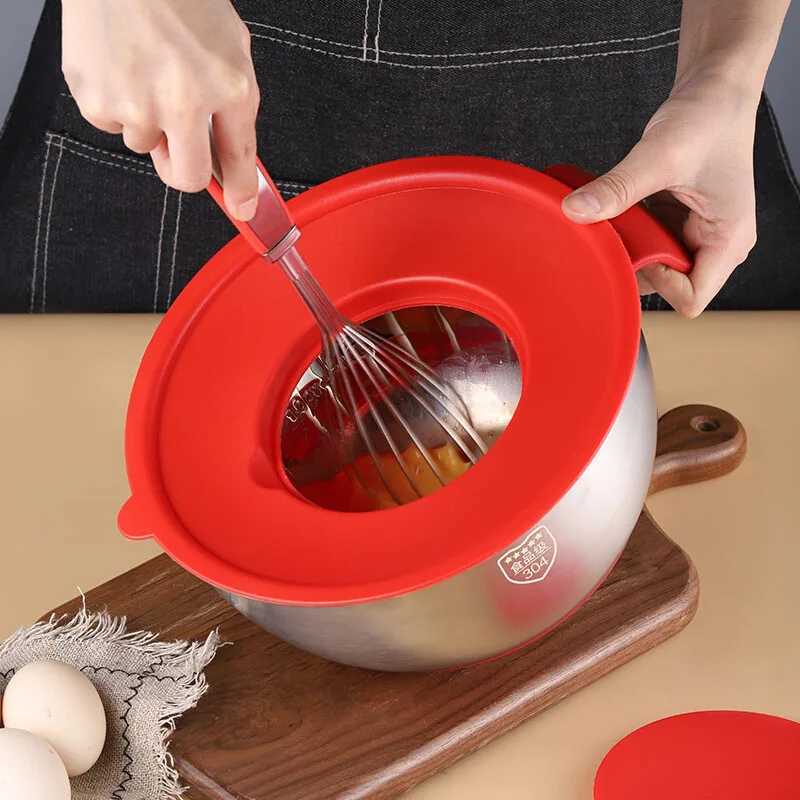 Stainless Steel NonSlip Mixing Bowl With Lid Kitchen Container Cake Bread Salad Mixing Bowl ltifunctional Food Baking Tool Y251101-image-1082680042