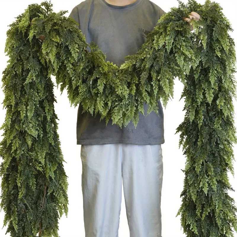 1pc 15m18m Realistic Christmas Garland Artificial Pine Wreath for Fireplace Outdoor Farmhouse Decor H260830