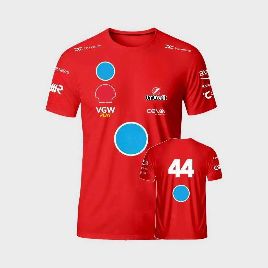 Men's T-Shirts 2025 Scuderia F1 Hamilton team Charles Leclerc summer mens and womens sports casual T-shirt childrens shorts Sly top H25331